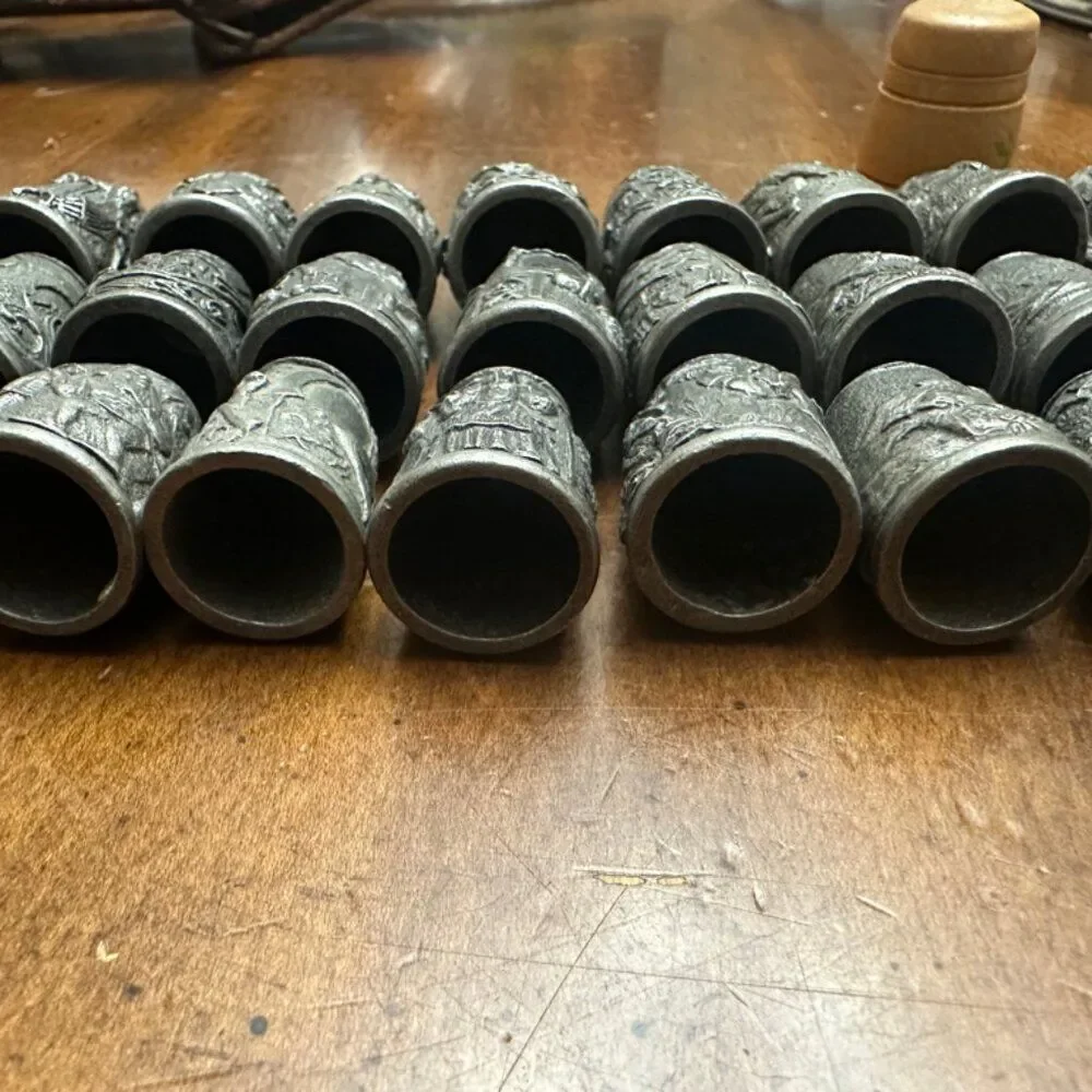 VTG Franklin Mint Grimm’s Fairy Tales Pewter Thimbles Lot of 24 All Stamped